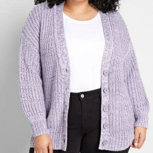 Modcloth Warming Knit Cardigan Chunky Sweater NEW Womens